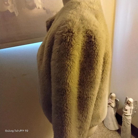 Wild Fable Gray Faux Fur Open Bolero Coat - Picture 8 of 10